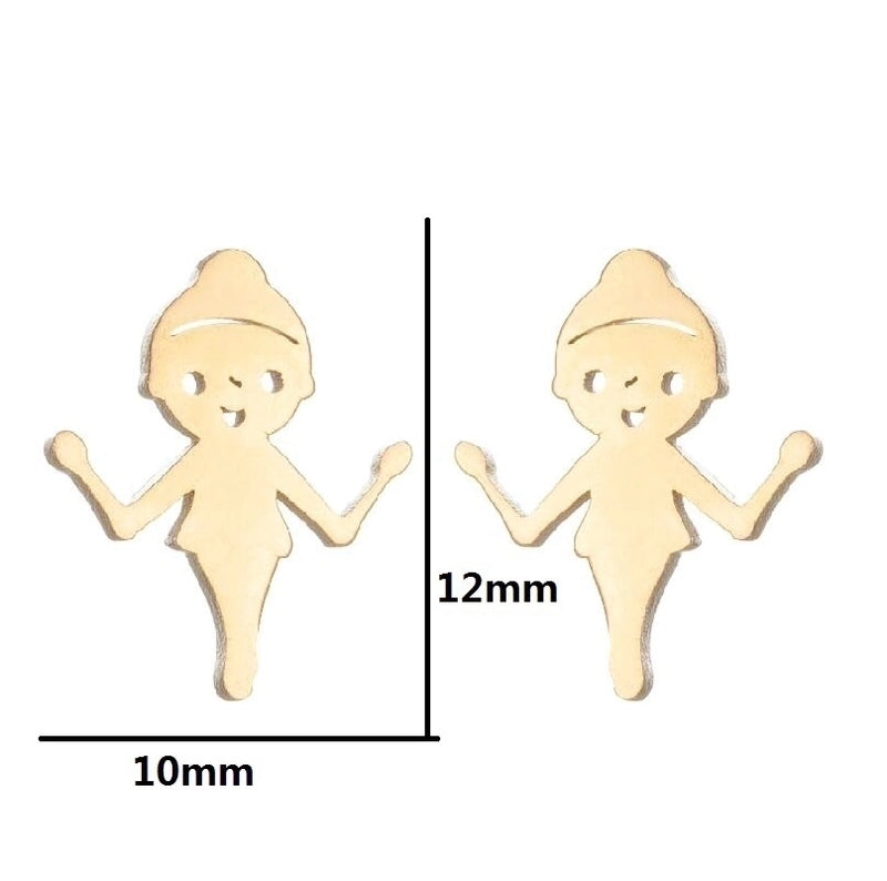 1 Pair Minimalist Solid Color Irregular Plating 304 Stainless Steel 18K Gold Plated Ear Studs