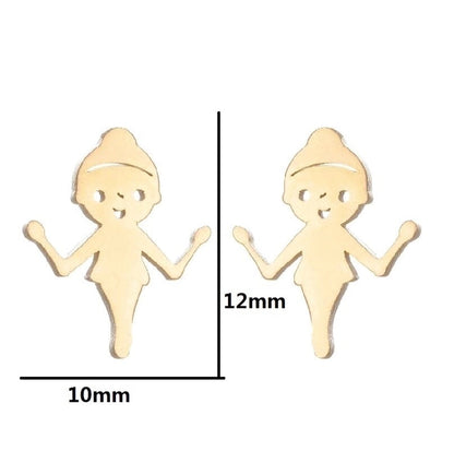 1 Pair Minimalist Solid Color Irregular Plating 304 Stainless Steel 18K Gold Plated Ear Studs