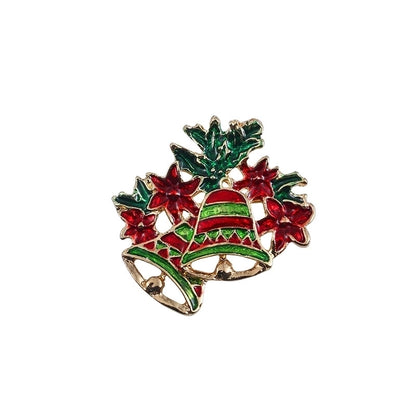 Fashion Pin Christmas Tree Alloy Plating Rhinestones Women'S Brooches