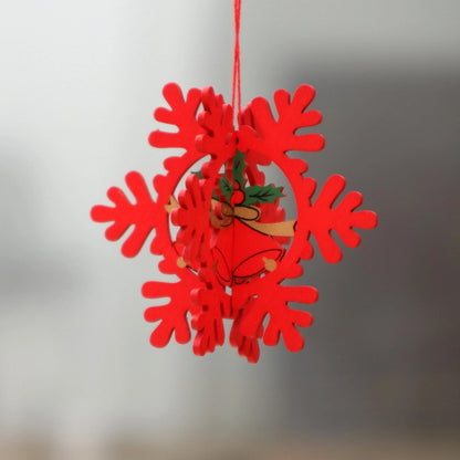 Christmas Christmas Tree Star Heart Shape Wood Party Hanging Ornaments