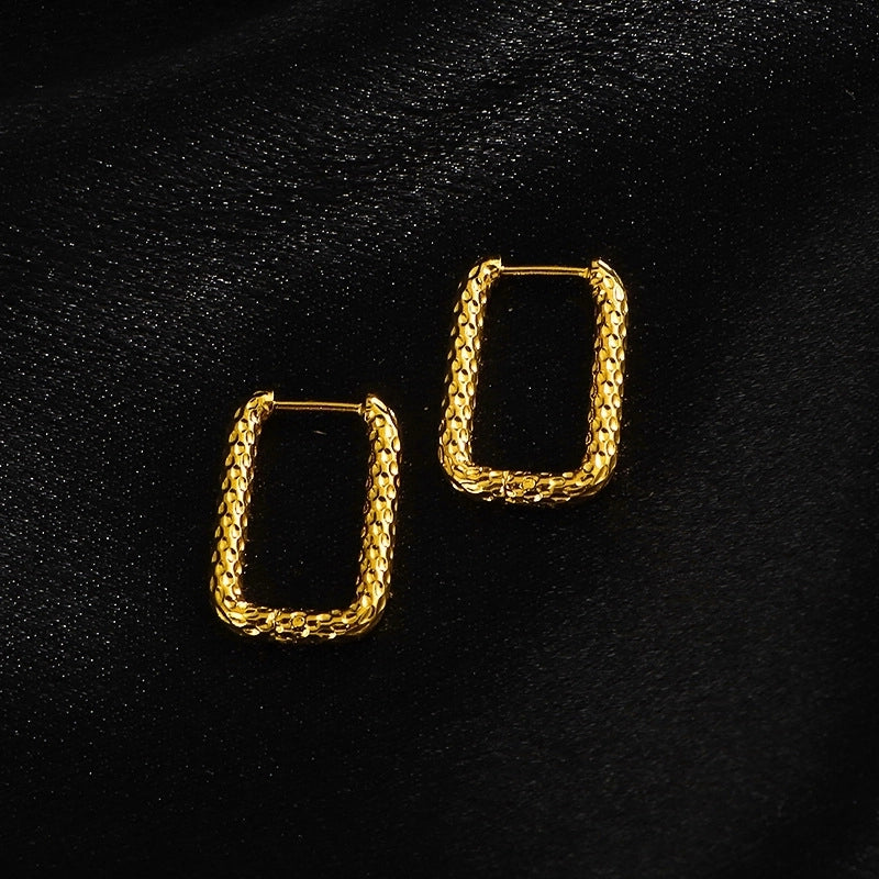 1 Pair Minimalist Geometric Titanium Steel Earrings