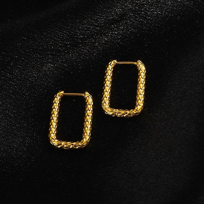 1 Pair Minimalist Geometric Titanium Steel Earrings