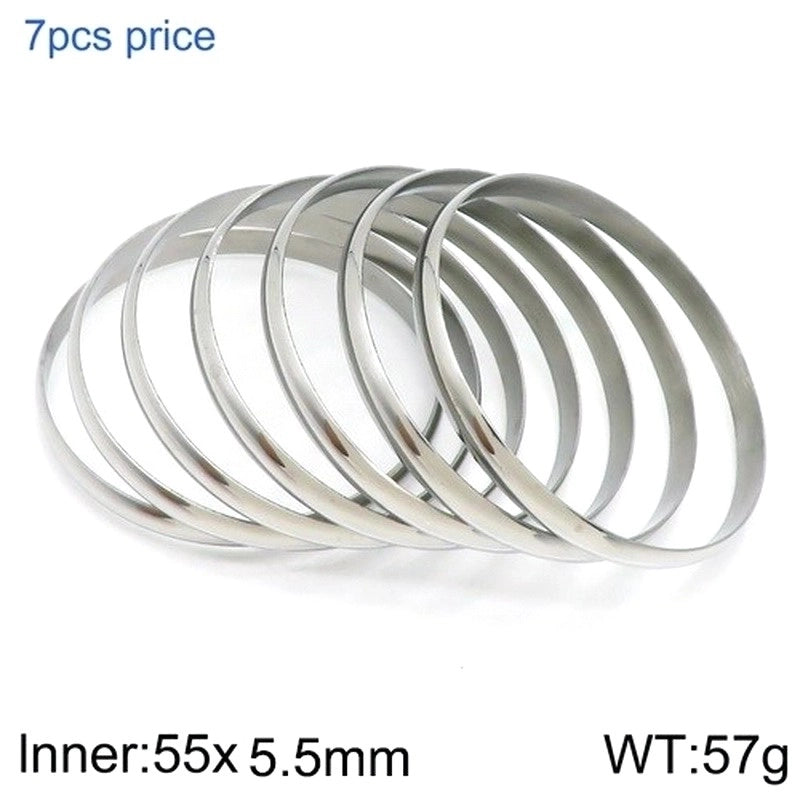 Minimalist Round Stainless Steel 18K Gold Plated Bangle In Bulk