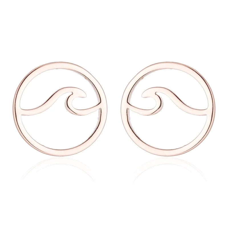 Minimalist Christmas Tree Heart Shape Elk Stainless Steel Plating Hollow Out Ear Studs 1 Pair