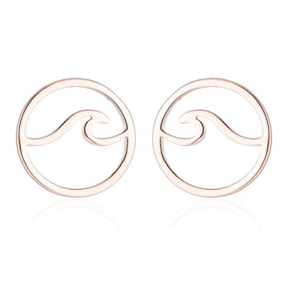 Minimalist Christmas Tree Heart Shape Elk Stainless Steel Plating Hollow Out Ear Studs 1 Pair