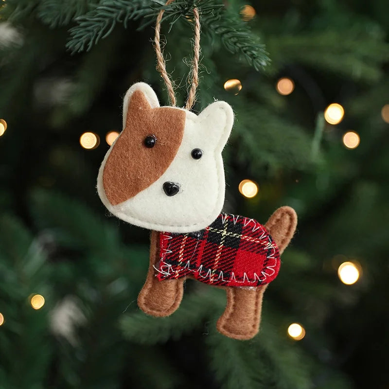 Christmas Cartoon Style Minimalist Christmas Tree Floral Cloth Holiday Daily Selfie Hanging Ornaments Decorations Hanging Ornaments