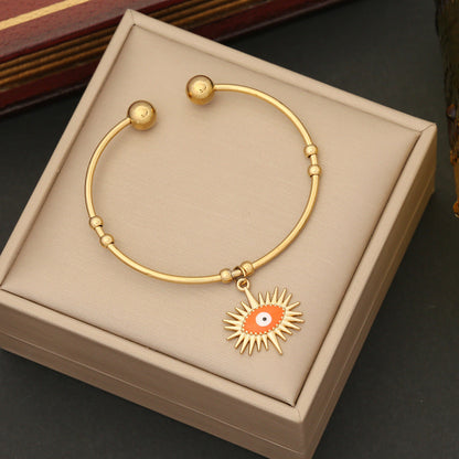 Expressive Eye Stainless Steel Electroplating Bangles