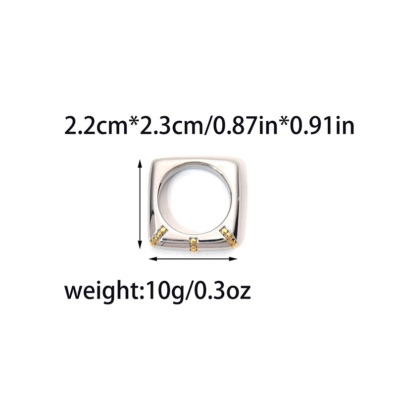 Hip-Hop Roman Style Commute Geometric 304 Stainless Steel 14K Gold Plated Mixed Metal Rings