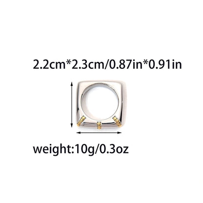 Hip-Hop Roman Style Commute Geometric 304 Stainless Steel 14K Gold Plated Mixed Metal Rings