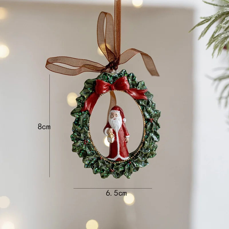Christmas Elegant Minimalist Heart Shape Resin Holiday Banquet Travel Hanging Ornaments Decorations Hanging Ornaments