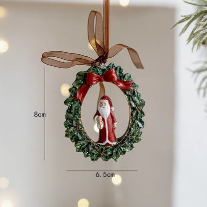 Christmas Elegant Minimalist Heart Shape Resin Holiday Banquet Travel Hanging Ornaments Decorations Hanging Ornaments