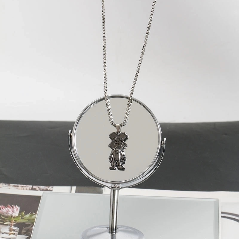 Hip-hop Animal Cartoon Character Alloy Titanium Steel Pendant Necklace In Bulk
