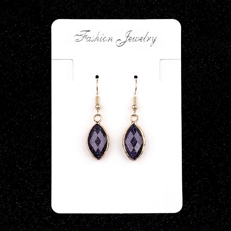 1 Pair Vintage Style Classic Style Geometric Polishing Artificial Crystal Semi-precious Stone Tiger Eye Drop Earrings