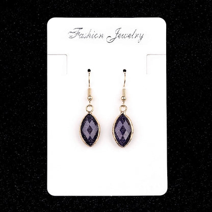 1 Pair Vintage Style Classic Style Geometric Polishing Artificial Crystal Semi-precious Stone Tiger Eye Drop Earrings