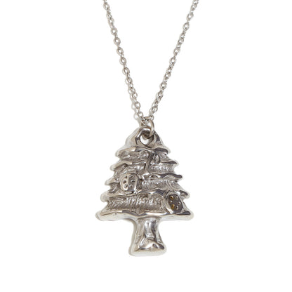 Fashionable And Exquisite High-end Pendant Stainless Steel Plated 18k Gold Niche Christmas Tree Pendant Necklace