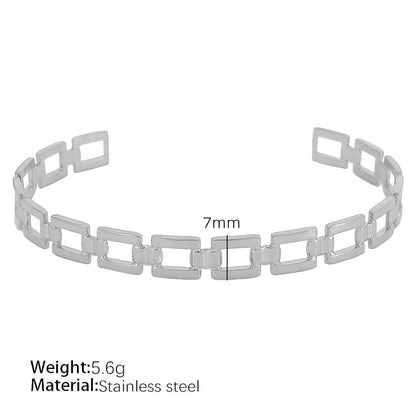 Titanium Steel 18K Gold Plated IG Style Cool Style Plating Circle Waves Bangle