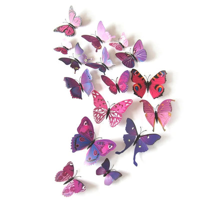 3d Realistic Butterfly Wall Stickers Fridge Magnets Home Mall Background Decorations Pvc Wall Decals Artistic Crafts