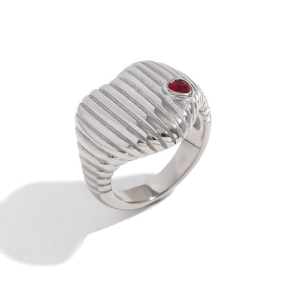 Fashion Creative Circle Geometric Stainless Steel Electroplating Rings