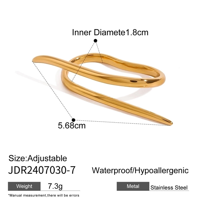 Minimalist Geometric 304 Stainless Steel 18K Gold Plated Rings