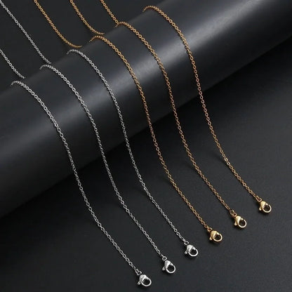 2 Pieces Hip-Hop Minimalist Solid Color 304 Stainless Steel Plating Necklace