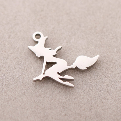 5 PCS/Package 5*21mm 304 Stainless Steel Pentagram Ghost Spider Pendant Jewelry Accessories