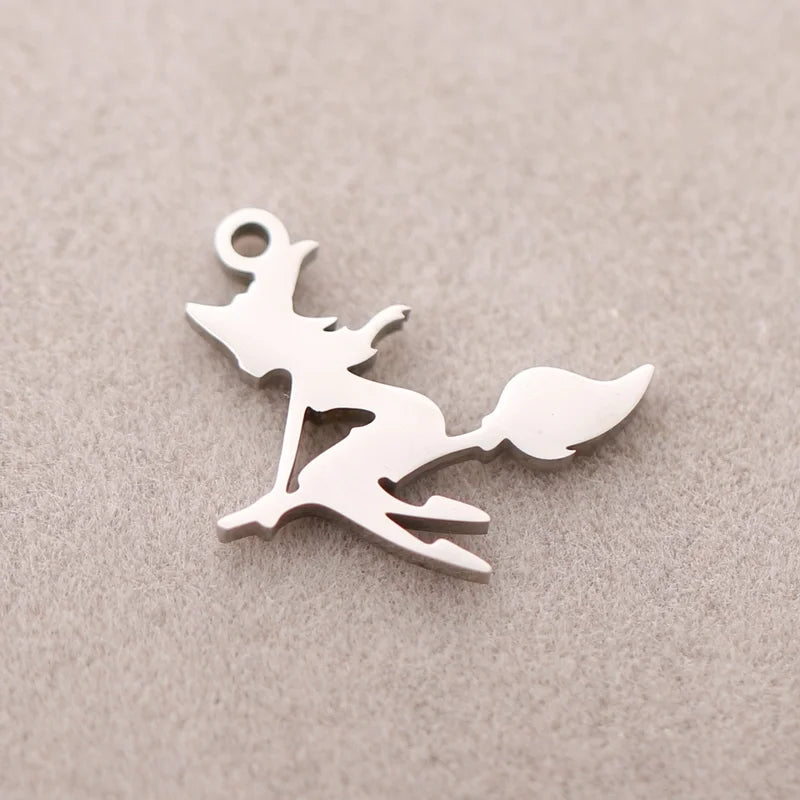 5 PCS/Package 5*21mm 304 Stainless Steel Pentagram Ghost Spider Pendant Jewelry Accessories