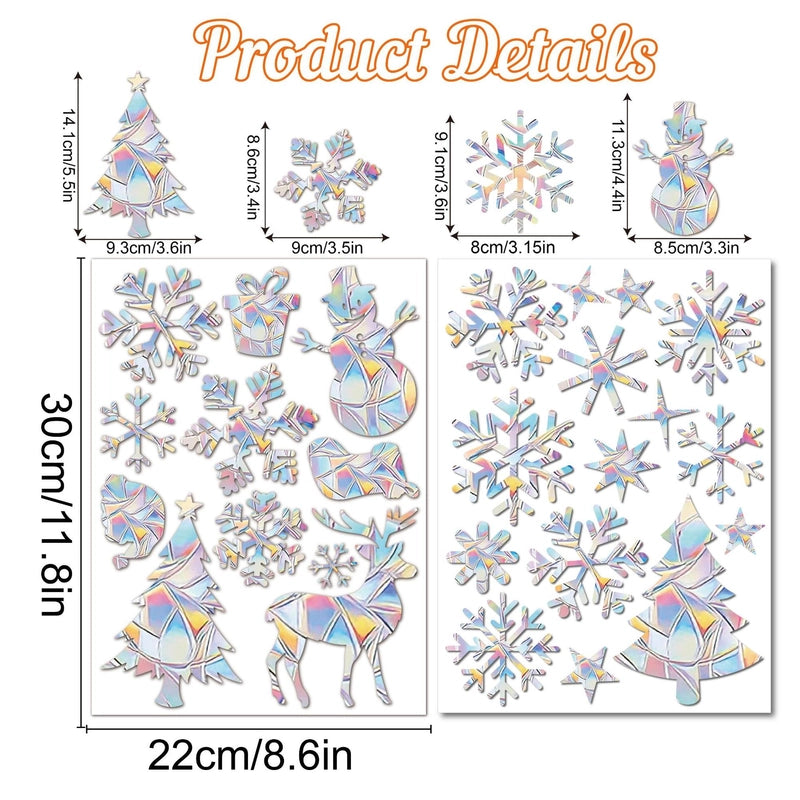 Christmas Casual Christmas Tree Snowman Snowflake PVC Glass Paster Wall Art