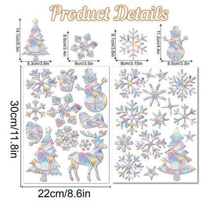 Christmas Casual Christmas Tree Snowman Snowflake PVC Glass Paster Wall Art