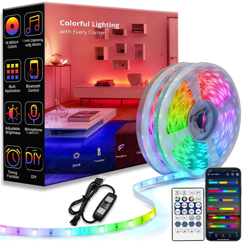 Led Strip Rgb Low Voltage Strip Ws2812b Horse Racing Breathing Flowing Water Desktop Atmosphere 5V Magic USB Light Bar