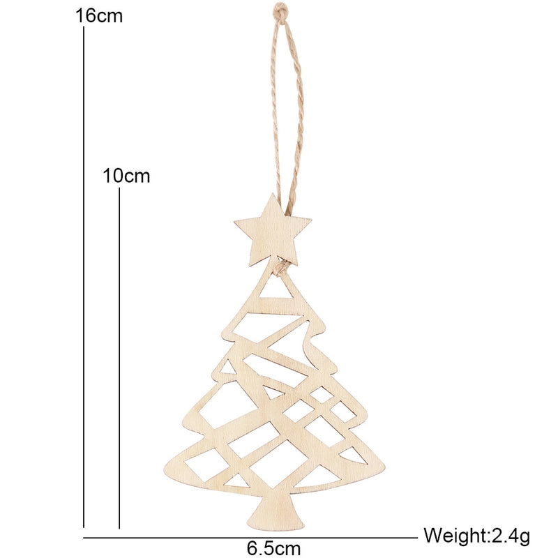 Christmas Minimalist Geometric Wood Party Hanging Ornaments