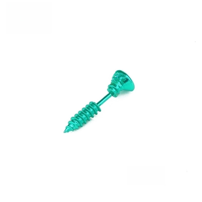 Fashion Punk Style Titanium Steel Screw Stud Earrings