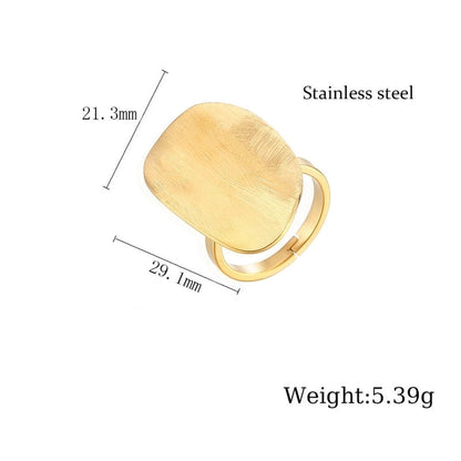 304 Stainless Steel 18K Gold Plated Retro Plating Geometric Rings