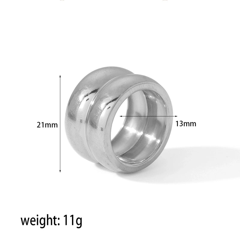 304 Stainless Steel 18K Gold Plated Elegant Polishing Plating Circle Rings