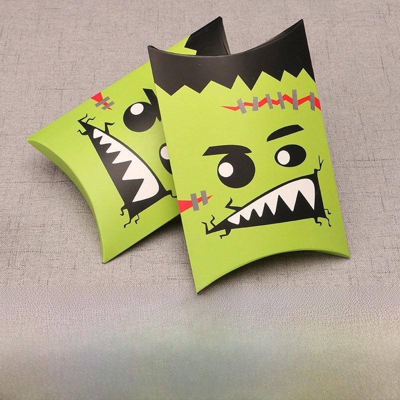 Christmas Pillow Box Candy Chocolate Packaging Box Nougat Baking Cookie Box New Year Nut Gift Box Empty Box