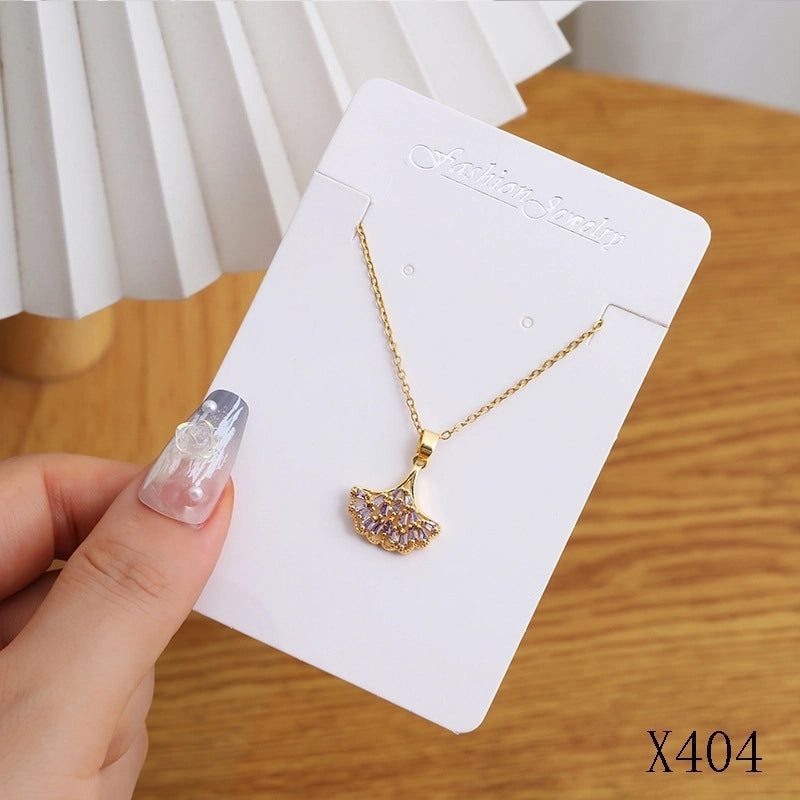 Copper Inlay Heart Shape Flower Rhinestones Pendant Necklace