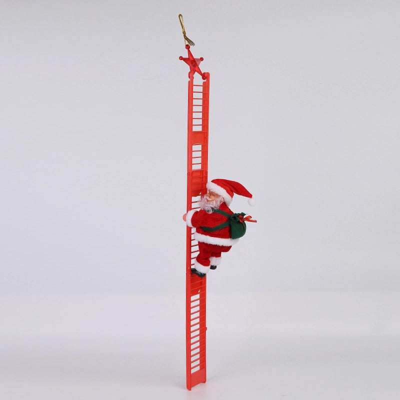 Crawling Beads Electric Music Santa Claus Climbing Ladder Deer Pull Car Creative Christmas Gift Christmas Decoration Ornaments
