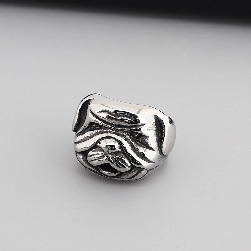 Punk Star Skull Titanium Steel Plating Halloween Men's Rings