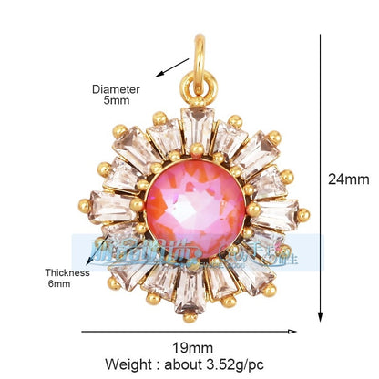 1 Piece Copper Geometric Heart Shape Snowflake Pendant Jewelry Accessories