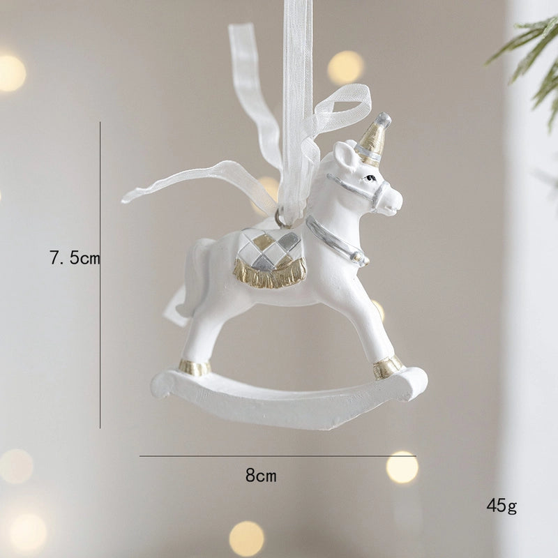 Christmas Elegant Minimalist Heart Shape Resin Holiday Banquet Travel Hanging Ornaments Decorations Hanging Ornaments