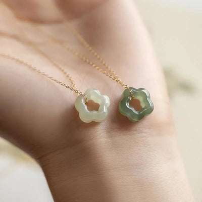 Elegant Flower 304 Stainless Steel Jade Plating