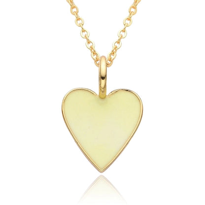 Copper IG Style Minimalist Heart Shape Enamel Plating Pendant Necklace