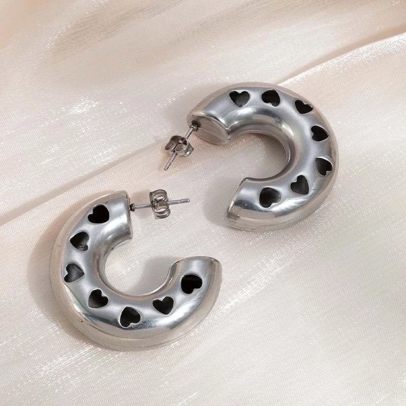 1 Pair Fashion Solid Color Plating 304 Stainless Steel 18K Gold Plated Earrings