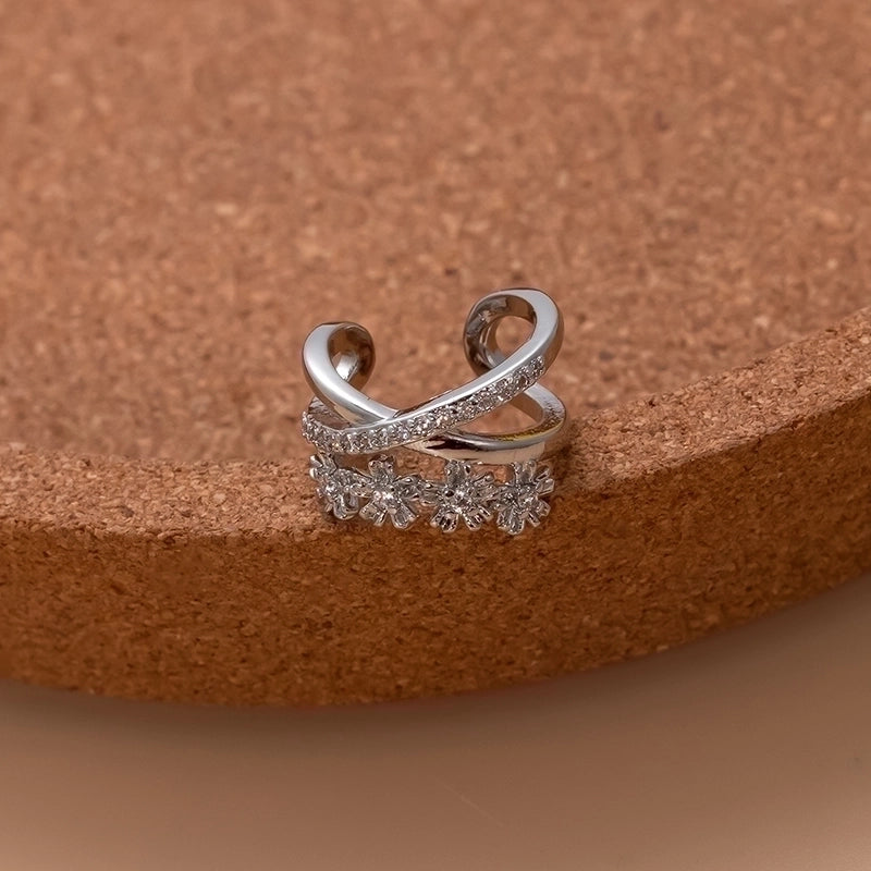 1 Piece Ear Cartilage Rings & Studs Sweet Water Droplets Heart Shape Copper Plating Inlay Zircon