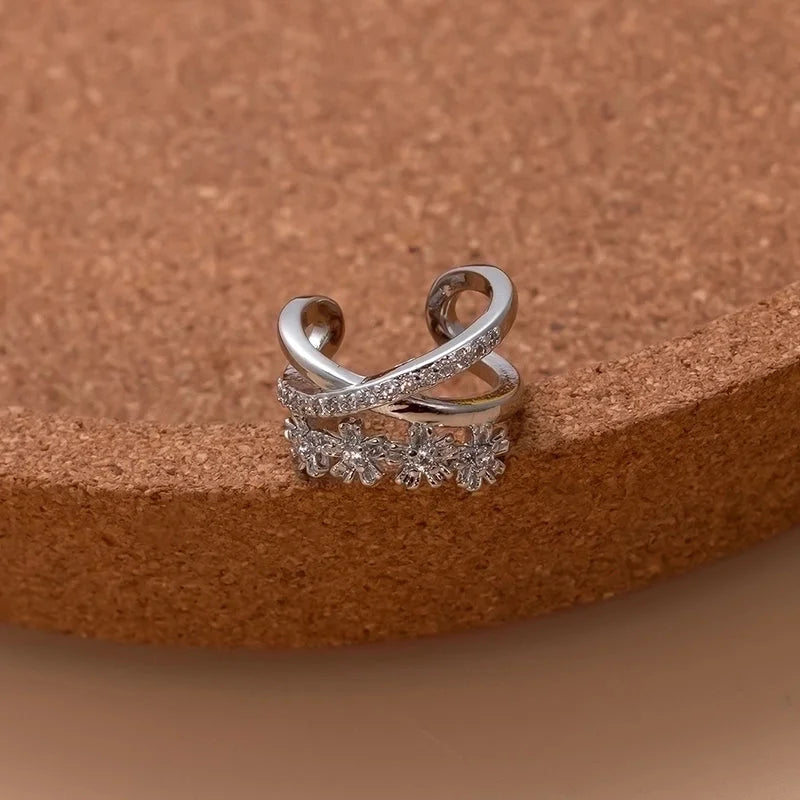 1 Piece Ear Cartilage Rings & Studs Sweet Water Droplets Heart Shape Copper Plating Inlay Zircon