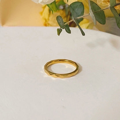 Lady Geometric Titanium Steel Plating Rings