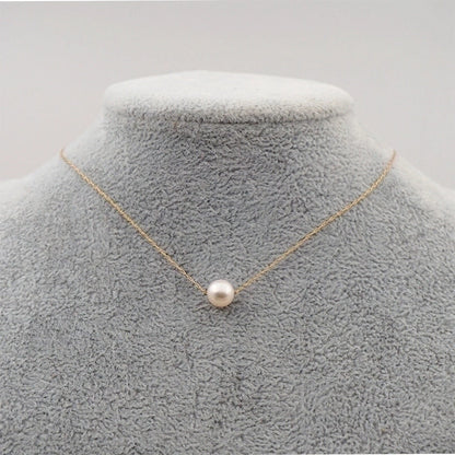 Minimalist Round Pearl Titanium Steel Necklace