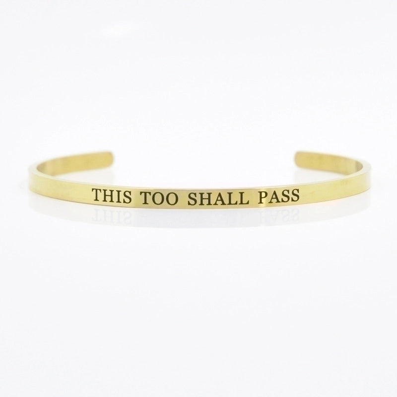 Minimalist Letter Stainless Steel Bangle