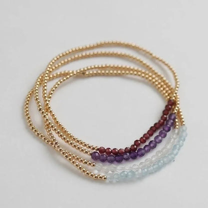 Natural Stone Copper Beaded Geometric Bracelets