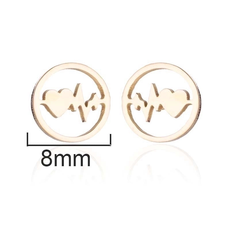 1 Pair Fashion Star Moon Tree Plating Hollow Out 304 Stainless Steel 18K Gold Plated Ear Studs