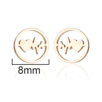 1 Pair Fashion Star Moon Tree Plating Hollow Out 304 Stainless Steel 18K Gold Plated Ear Studs